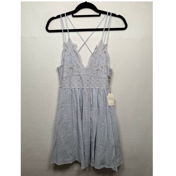 Chrysanthemum Light Blue/Lavender Sundress, Size Large - NEW! - Picture 1 of 6